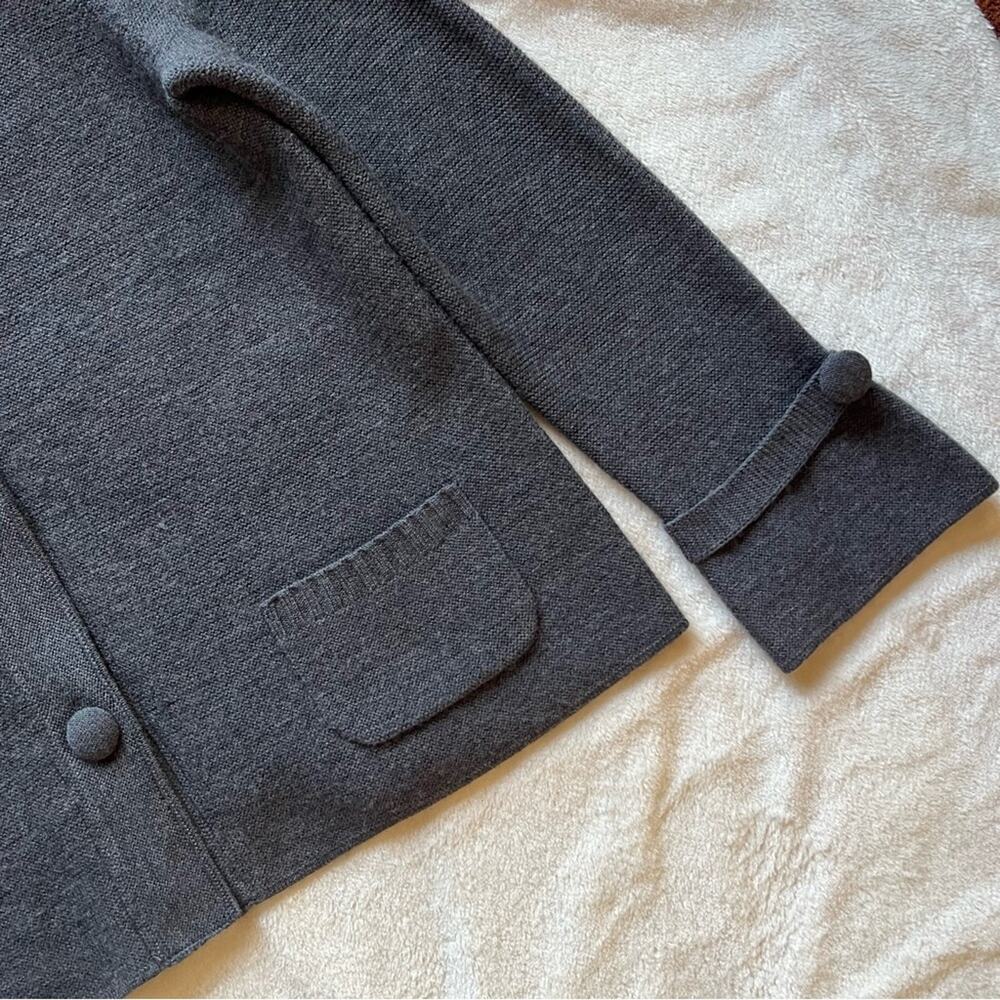 Pendleton Grey Merino Wool Button-Front Cardigan - image 4
